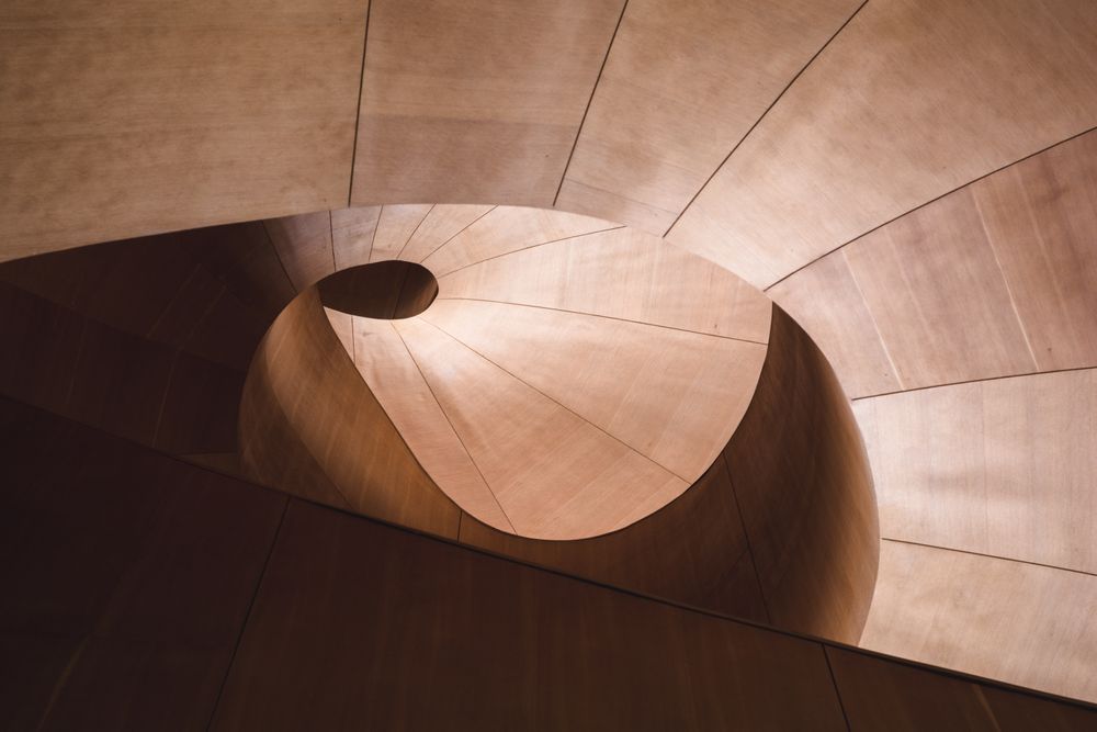 Abstract architectural image of a spiral